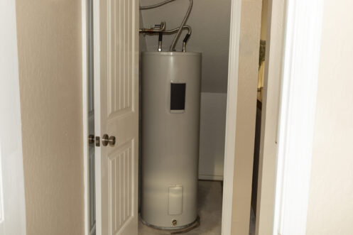 Water Heater in a storage closet